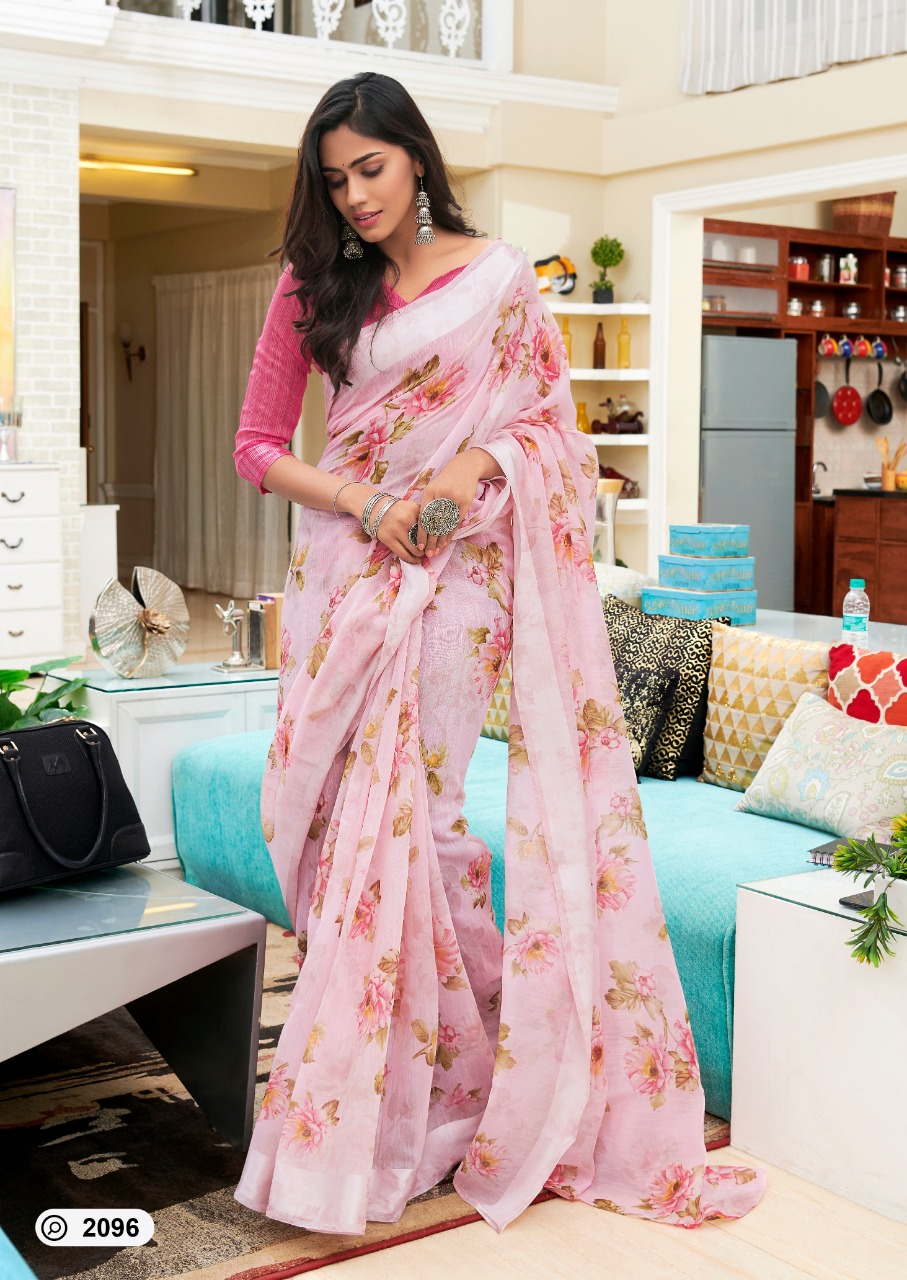 Sarika Vol-2 By Fashid Wholesale 2090 To 2099 Series Indian Traditional Wear Collection Beautiful Stylish Fancy Colorful Party Wear & Occasional Wear Soft Linen Silk Printed Sarees At Wholesale Price