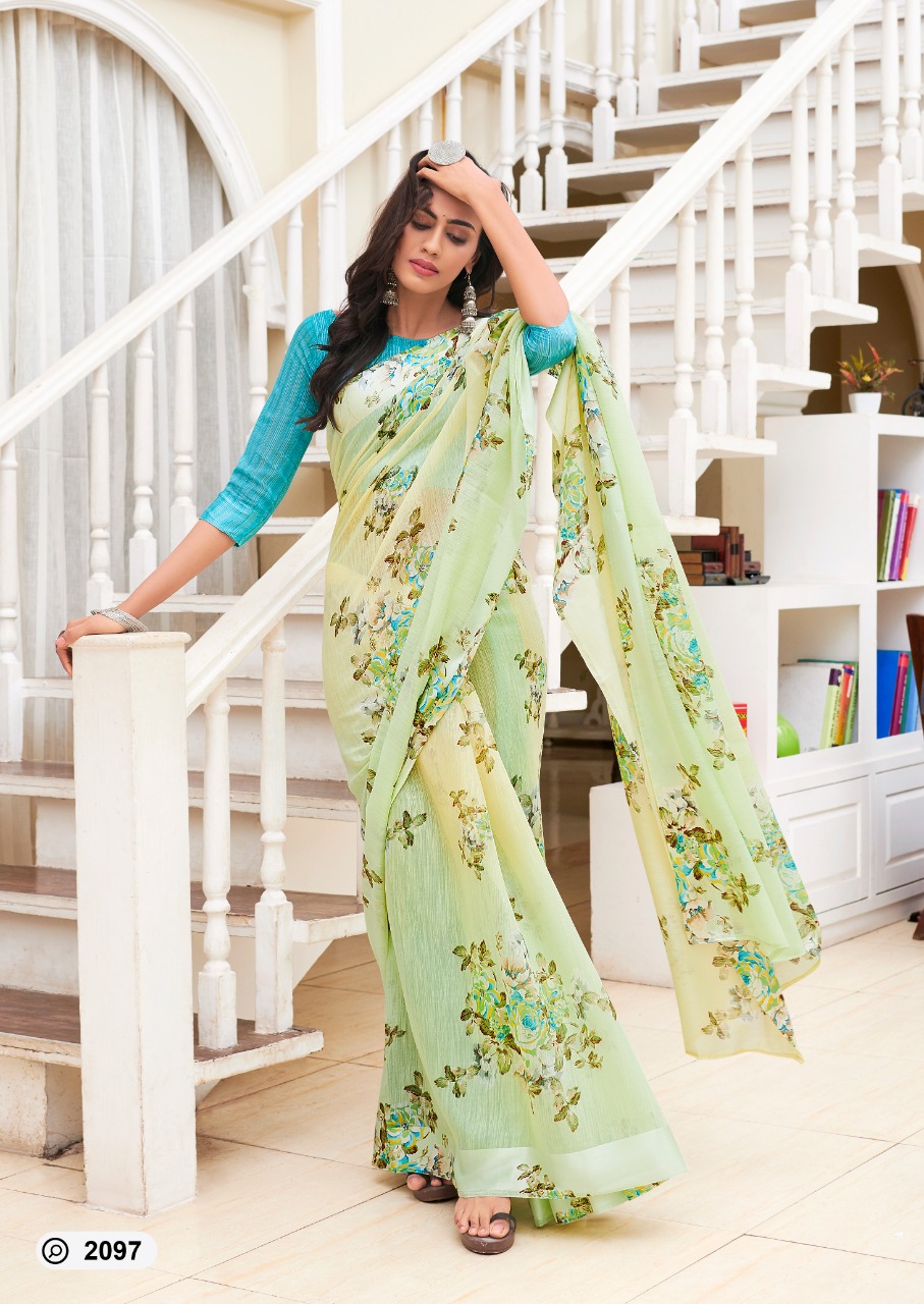 Sarika Vol-2 By Fashid Wholesale 2090 To 2099 Series Indian Traditional Wear Collection Beautiful Stylish Fancy Colorful Party Wear & Occasional Wear Soft Linen Silk Printed Sarees At Wholesale Price