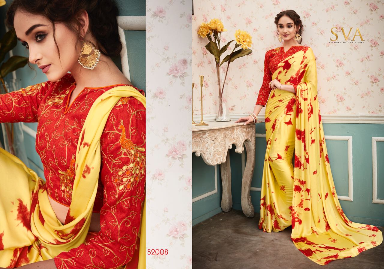 Satin Sybory Vol-2 By Sva 52001 To 52012 Series Designer Beautiful Stylish Fancy Colorful Traditional Wear Collection Party Wear & Occasional Wear Satin Printed Sarees At Wholesale Price