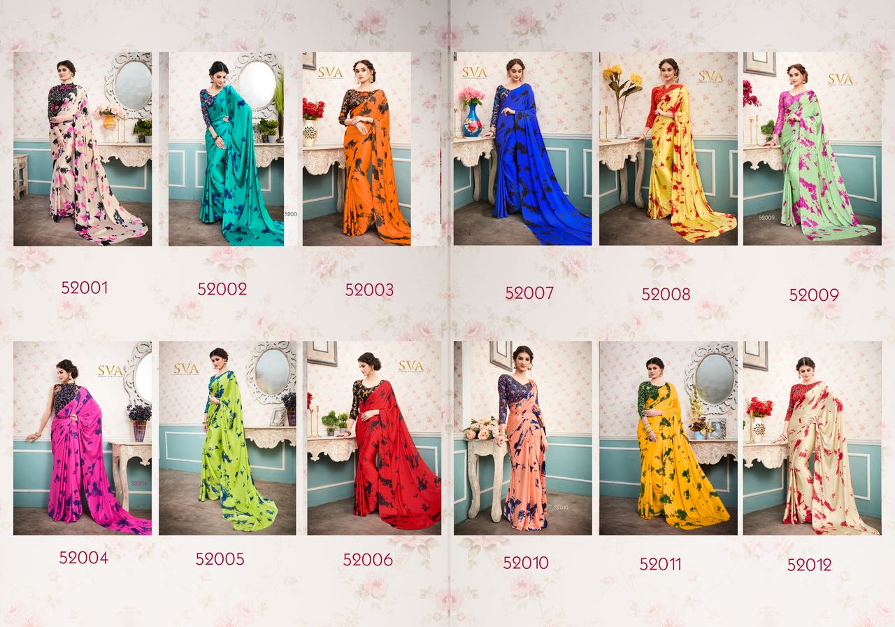 Satin Sybory Vol-2 By Sva 52001 To 52012 Series Designer Beautiful Stylish Fancy Colorful Traditional Wear Collection Party Wear & Occasional Wear Satin Printed Sarees At Wholesale Price