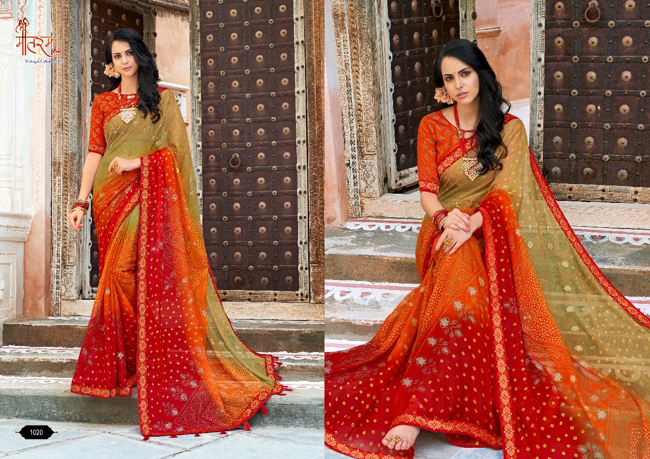 Saundarya Vol-2 By Vande Matram Designer Beautiful Indian Traditional Wear Colorful Fancy Party Wear & Occasional Wear Pure Chiffon Sarees At Wholesale Price