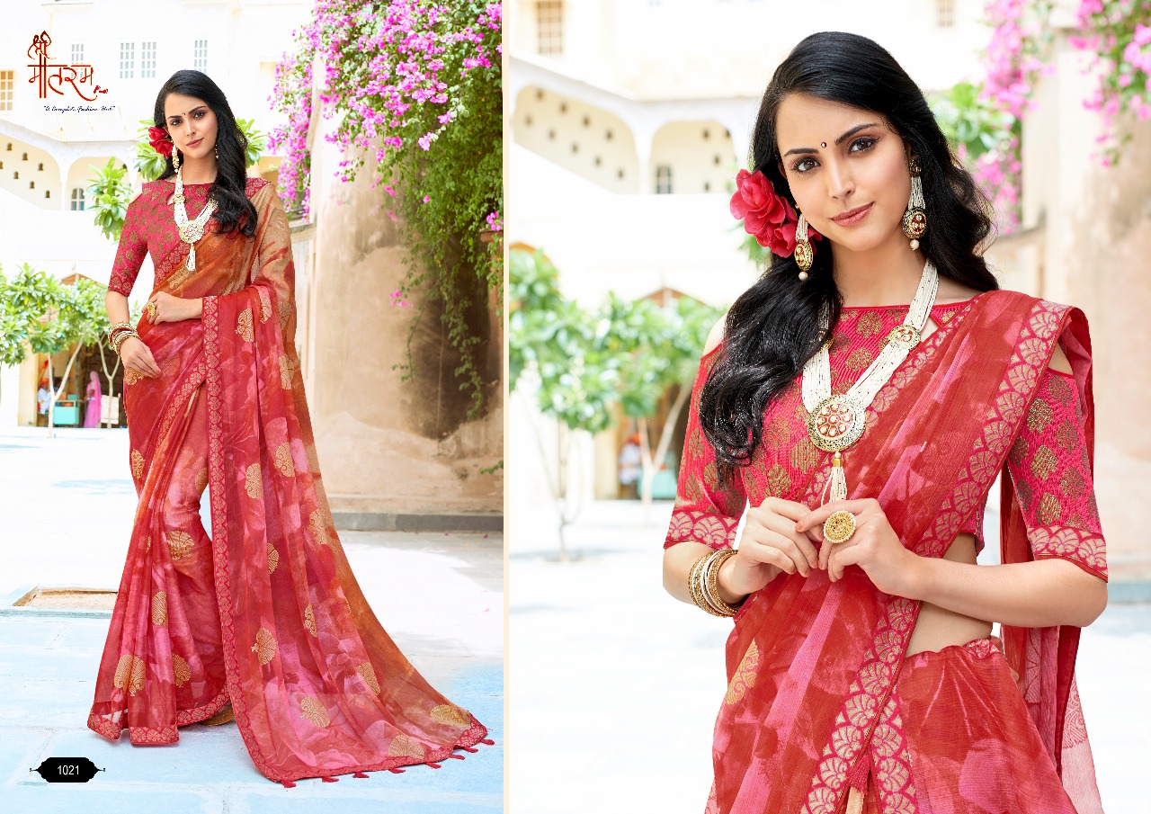 Saundarya Vol-2 By Vande Matram Designer Beautiful Indian Traditional Wear Colorful Fancy Party Wear & Occasional Wear Pure Chiffon Sarees At Wholesale Price