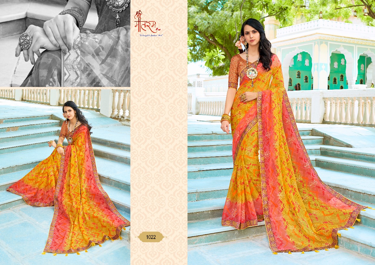 Saundarya Vol-2 By Vande Matram Designer Beautiful Indian Traditional Wear Colorful Fancy Party Wear & Occasional Wear Pure Chiffon Sarees At Wholesale Price