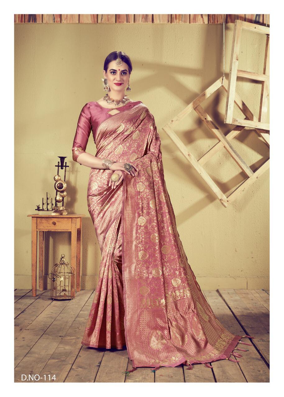 Saynaa By Kianaa Fashion 111 To 115 Series Indian Traditional Wear Collection Beautiful Stylish Fancy Colorful Party Wear & Occasional Wear Dyed Silk Printed Sarees At Wholesale Price