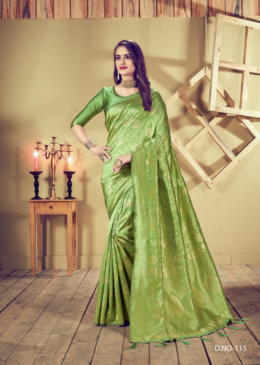 Saynaa By Kianaa Fashion 111 To 115 Series Indian Traditional Wear Collection Beautiful Stylish Fancy Colorful Party Wear & Occasional Wear Dyed Silk Printed Sarees At Wholesale Price