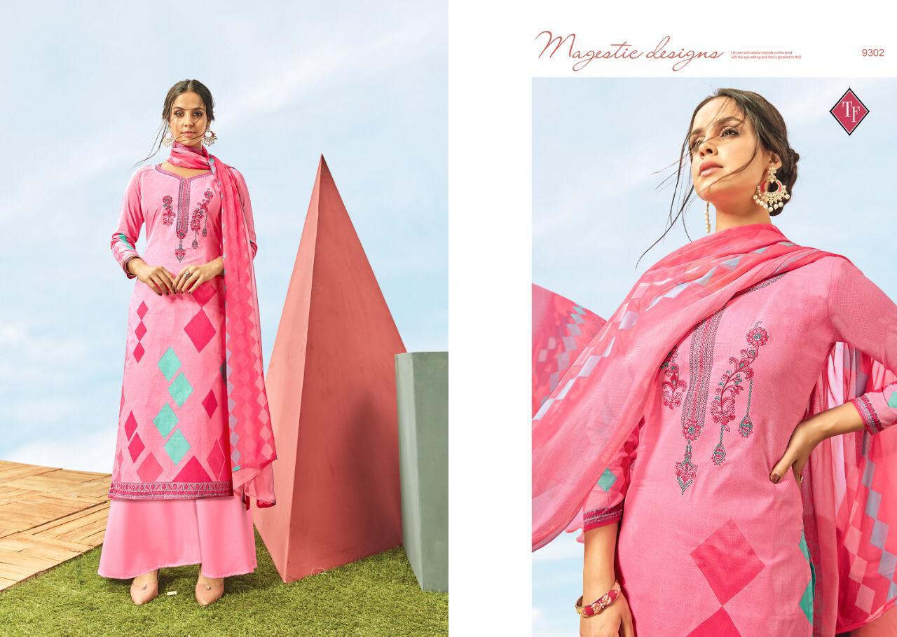 Sayra Vol-1 By Taniksh Fashion 9301 To 9310 Series Beautiful Suits Colorful Stylish Fancy Casual Wear & Ethnic Wear Pure Lawn Cabmric Geometrical Print With Heavy Embroidery Dresses At Wholesale Price