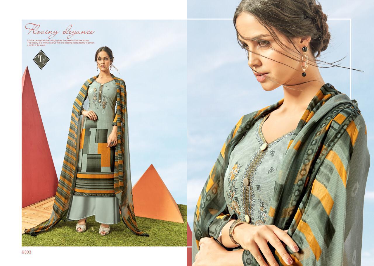 Sayra Vol-1 By Taniksh Fashion 9301 To 9310 Series Beautiful Suits Colorful Stylish Fancy Casual Wear & Ethnic Wear Pure Lawn Cabmric Geometrical Print With Heavy Embroidery Dresses At Wholesale Price