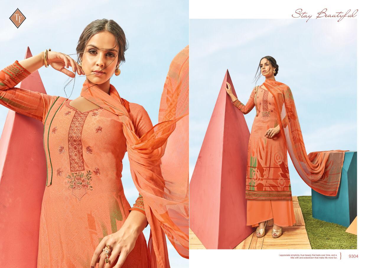 Sayra Vol-1 By Taniksh Fashion 9301 To 9310 Series Beautiful Suits Colorful Stylish Fancy Casual Wear & Ethnic Wear Pure Lawn Cabmric Geometrical Print With Heavy Embroidery Dresses At Wholesale Price