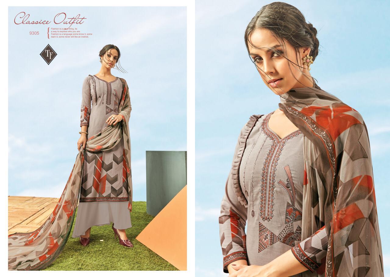Sayra Vol-1 By Taniksh Fashion 9301 To 9310 Series Beautiful Suits Colorful Stylish Fancy Casual Wear & Ethnic Wear Pure Lawn Cabmric Geometrical Print With Heavy Embroidery Dresses At Wholesale Price