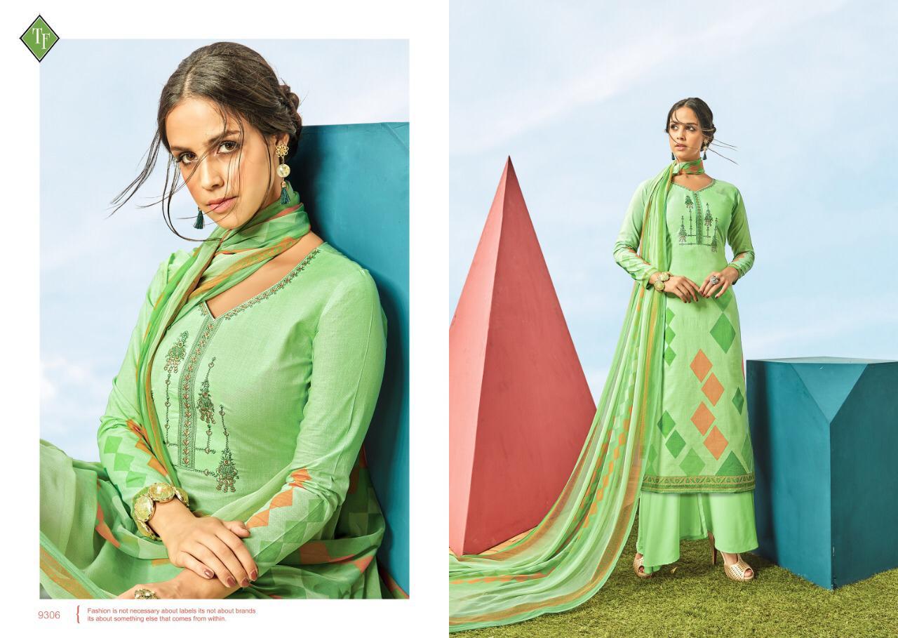 Sayra Vol-1 By Taniksh Fashion 9301 To 9310 Series Beautiful Suits Colorful Stylish Fancy Casual Wear & Ethnic Wear Pure Lawn Cabmric Geometrical Print With Heavy Embroidery Dresses At Wholesale Price