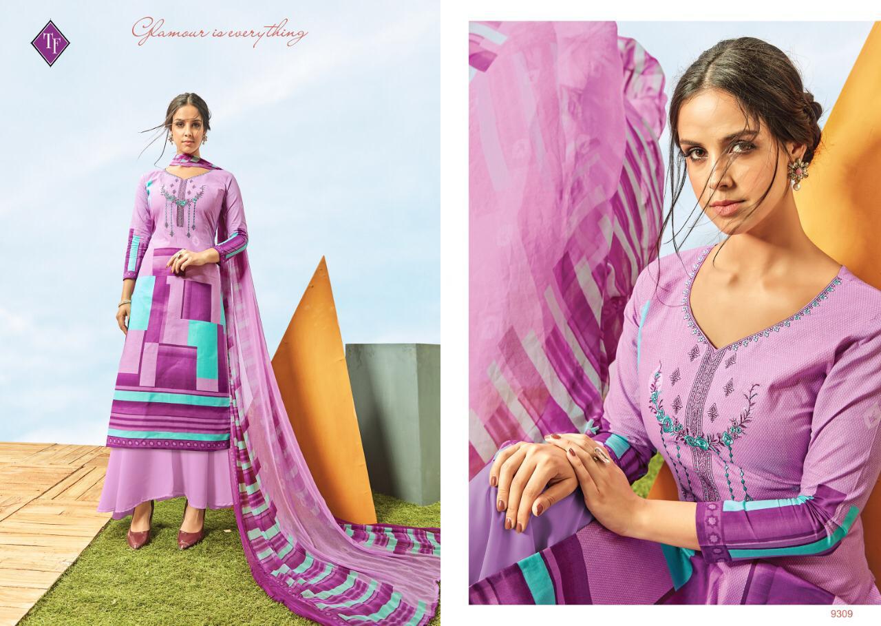 Sayra Vol-1 By Taniksh Fashion 9301 To 9310 Series Beautiful Suits Colorful Stylish Fancy Casual Wear & Ethnic Wear Pure Lawn Cabmric Geometrical Print With Heavy Embroidery Dresses At Wholesale Price