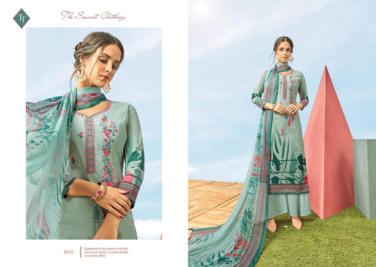 Sayra Vol-1 By Taniksh Fashion 9301 To 9310 Series Beautiful Suits Colorful Stylish Fancy Casual Wear & Ethnic Wear Pure Lawn Cabmric Geometrical Print With Heavy Embroidery Dresses At Wholesale Price