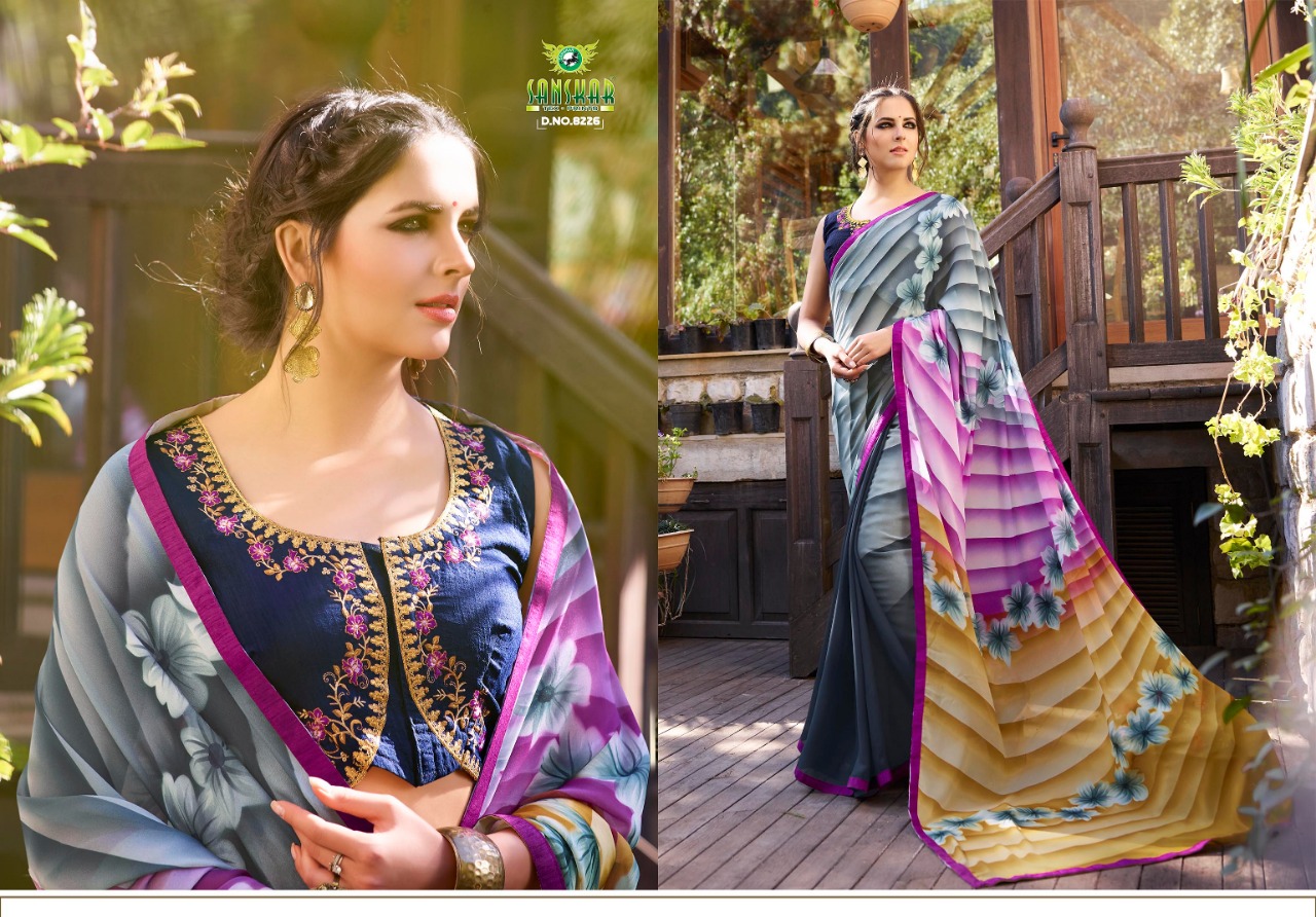 Sbya By Sanskar Sarees Indian Traditional Wear Collection Beautiful Stylish Fancy Colorful Party Wear & Occasional Wear Georgette Sarees At Wholesale Price
