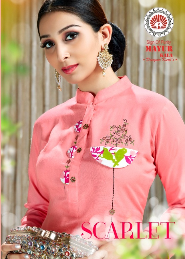 Scarlet Vol-1 By Mayur Kala 1001 To 1006 Series Beautiful Colorful Stylish Fancy Casual Wear & Ethnic Wear & Ready To Wear Heavy Rayon With Palazzo Kurtis At Wholesale Price