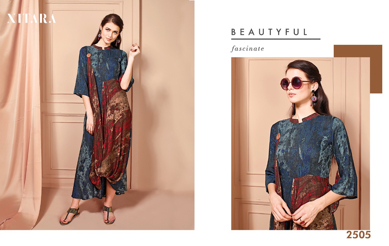 Scarlet By Nitara 2501 To 2509 Series Beautiful Beautiful Stylish Fancy Colorful Casual Wear & Ethnic Wear Ready To Wear Rayon Kurtis At Wholesale Price