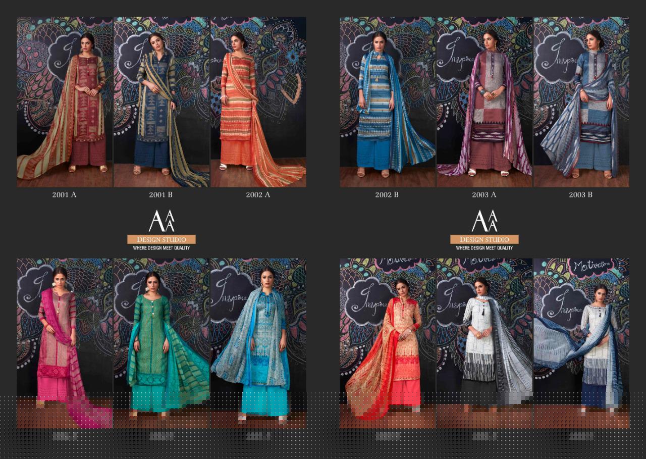 Seasons By Aaa Design Studio 2001-a To 2006-b Series Beautiful Suits Colorful Stylish Fancy Casual Wear & Ethnic Wear Cotton Satin With Work Dresses At Wholesale Price