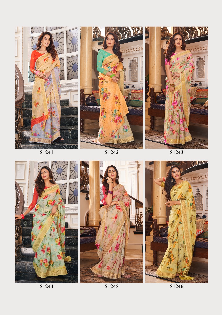 Senorita Cotton By Shangrila 51241 To 51252 Series Indian Traditional Wear Collection Beautiful Stylish Fancy Colorful Party Wear & Occasional Wear Jacquard Digital Printed Sarees At Wholesale Price