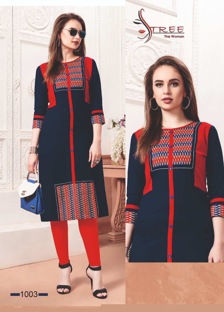 Seona Vol-1 By Stree 1001 To 1006 Series Beautiful Stylish Colorful Fancy Party Wear & Ethnic Wear & Ready To Wear Heavy Cotton Flex Printed Kurtis At Wholesale Price