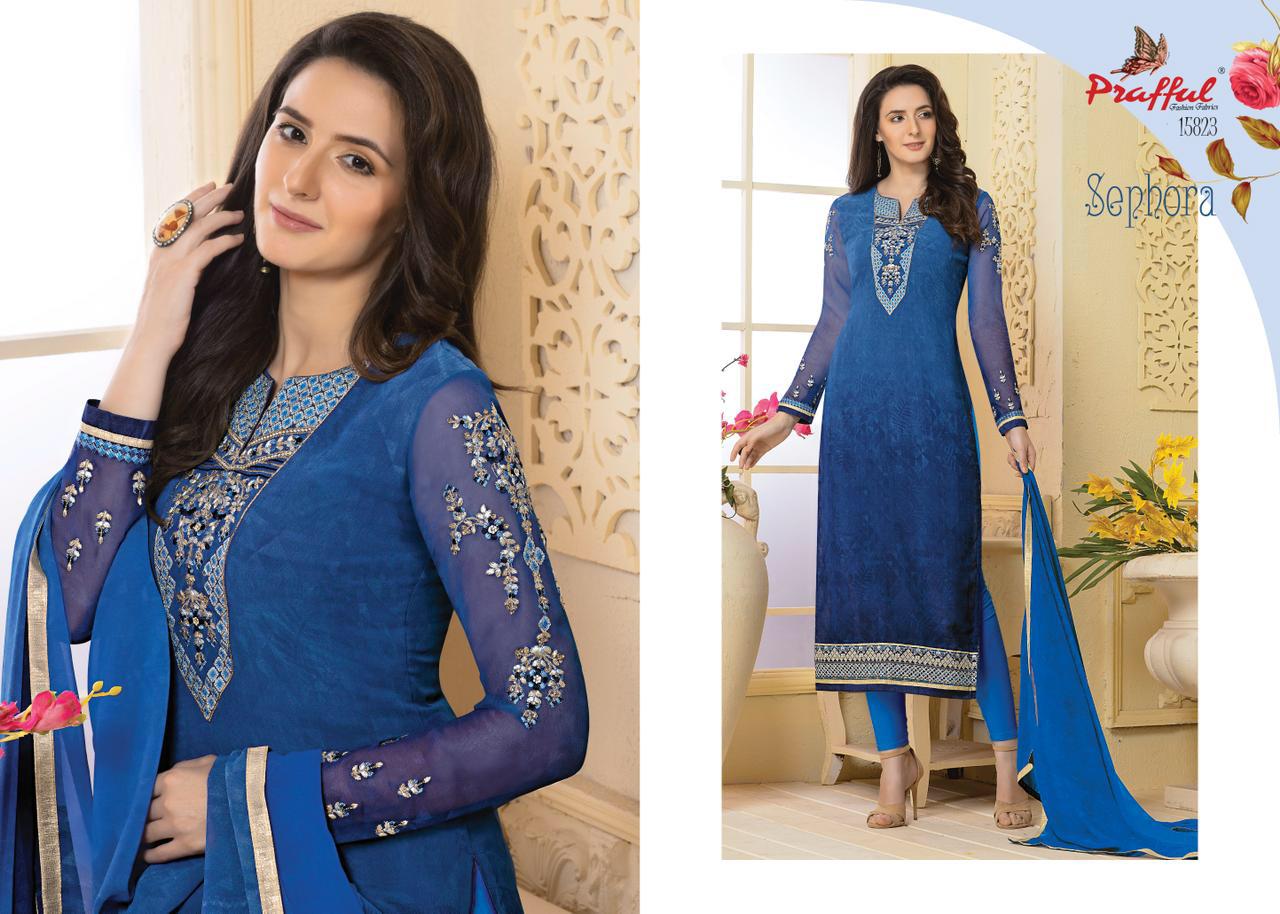 Sephora By Prafful 15820 To 15829 Series Beautiful Stylish Fancy Colorful Casual Wear & Ethnic Wear & Ready To Wear Georgette Print And Embroidered Dresses At Wholesale Price