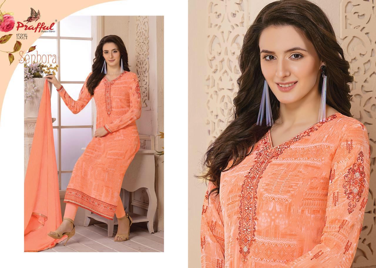 Sephora By Prafful 15820 To 15829 Series Beautiful Stylish Fancy Colorful Casual Wear & Ethnic Wear & Ready To Wear Georgette Print And Embroidered Dresses At Wholesale Price