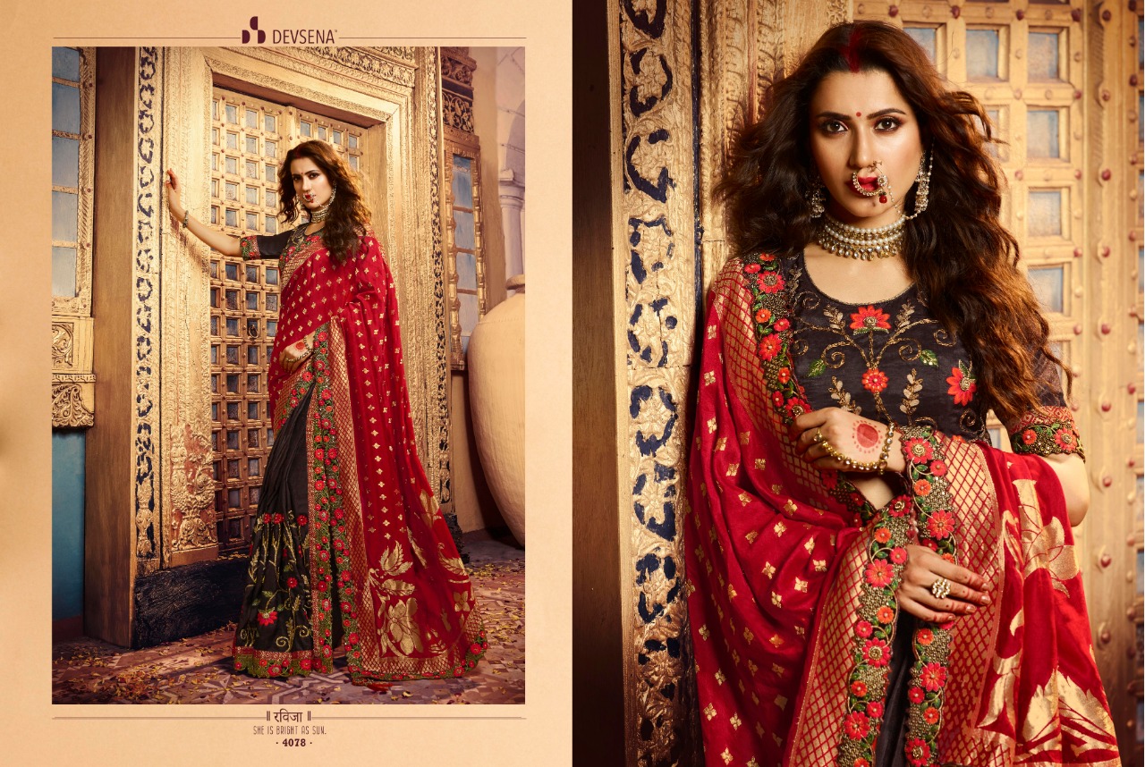 Devsena Vol-7 By Fashid Wholesale 4077 To 4089 Series Indian Traditional Wear Collection Beautiful Stylish Fancy Colorful Party Wear & Occasional Wear Fancy Embroidered Sarees At Wholesale Price