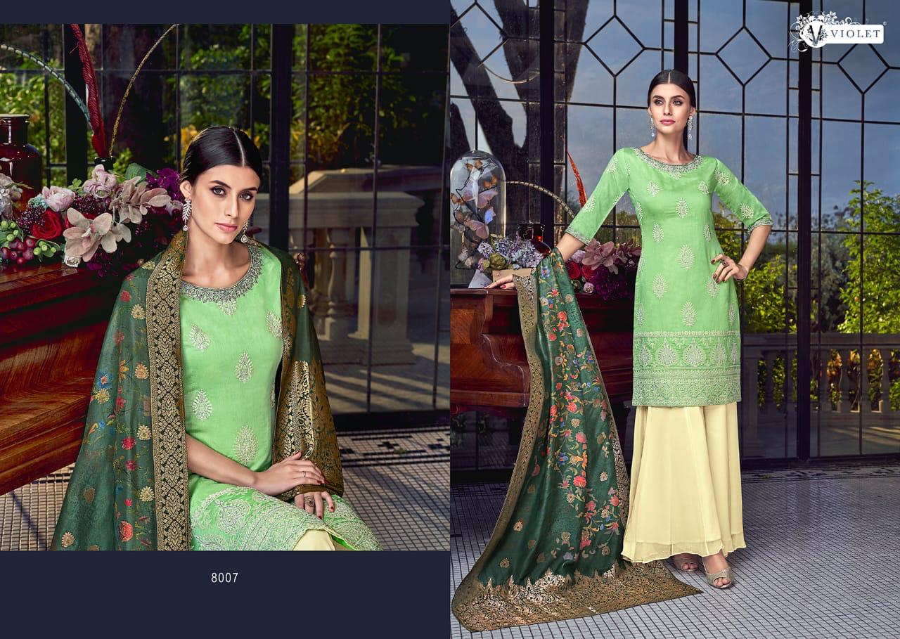 Sezane By Violet 8001 To 8009 Series Designer Suits Collection Beautiful Stylish Fancy Colorful Party Wear & Occasional Wear Silk With Lakhnavi Embroidered Dresses At Wholesale Price