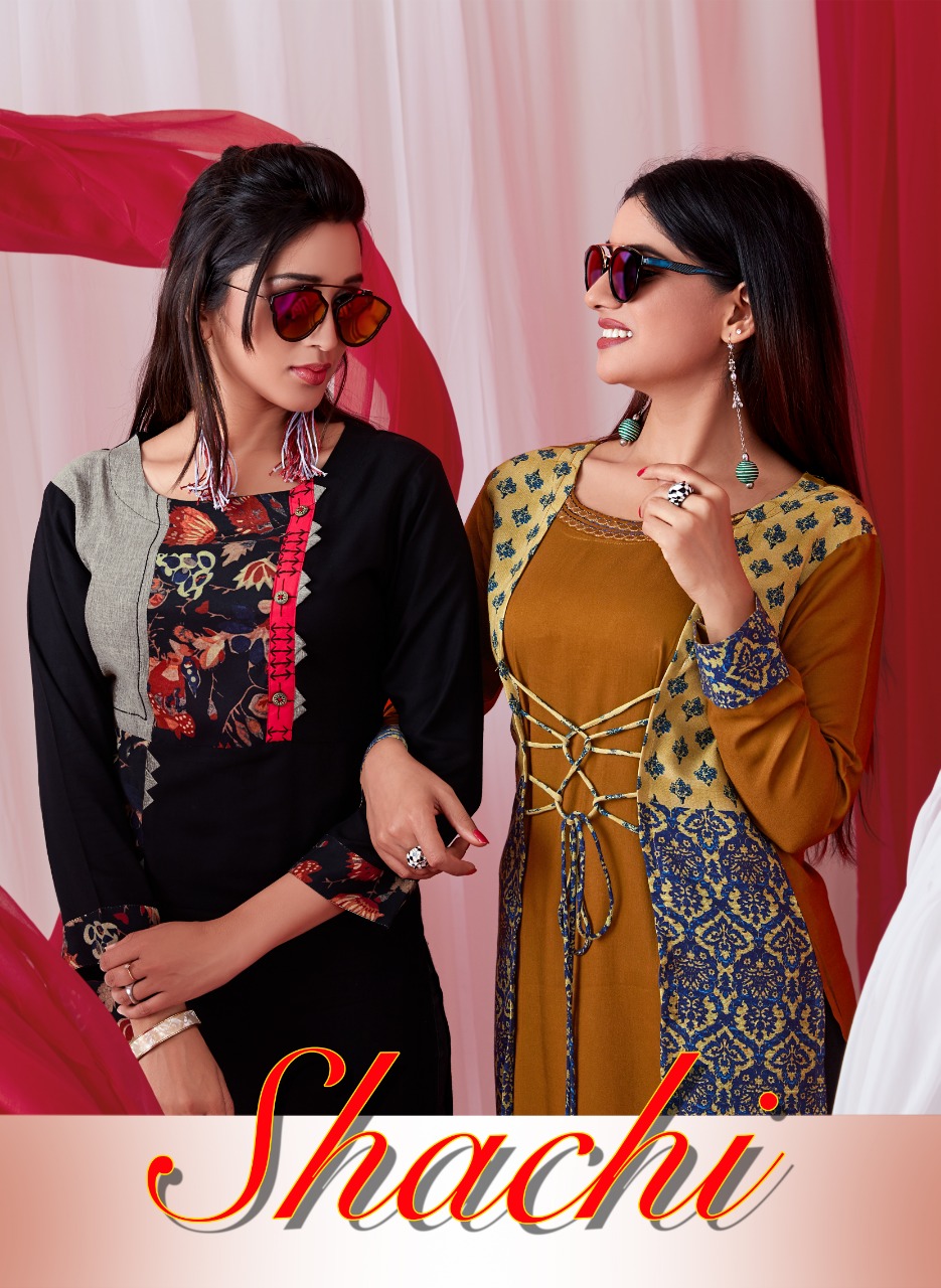Shachi By Kalakari 1001 To 1006 Series Beautiful Stylish Fancy Colorful Casual Wear & Ethnic Wear & Ready To Wear Rayon Kurtis At Wholesale Price