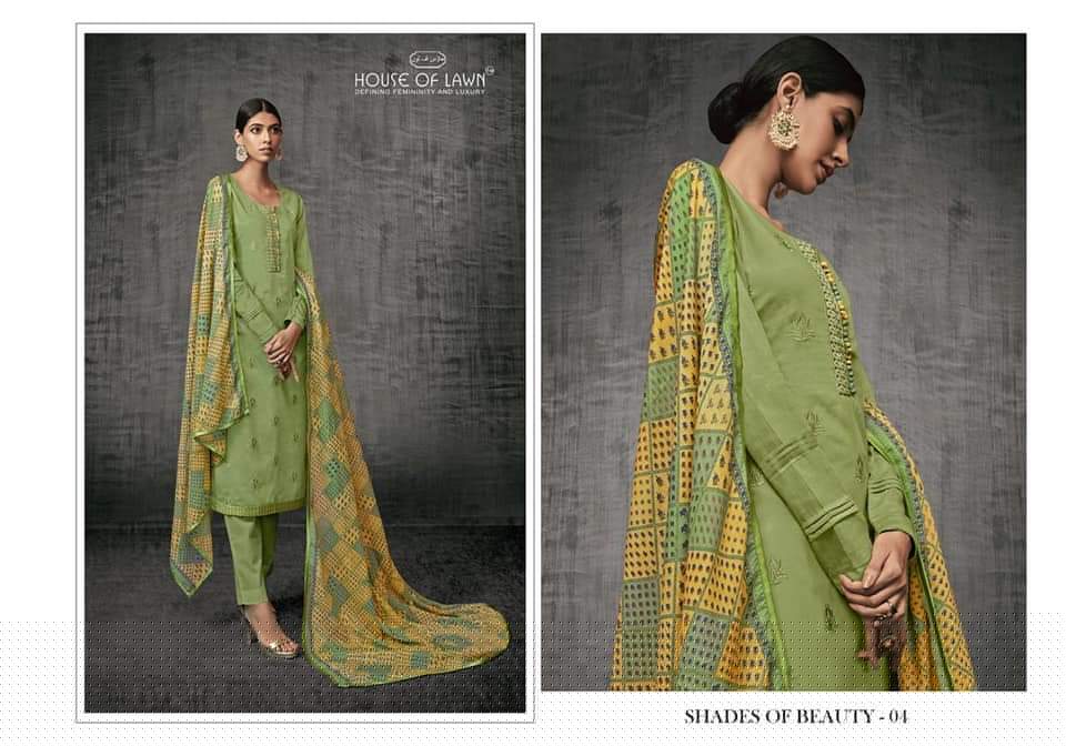 Shades Of Beauty By House Of Lawn 01 To 07 Series Designer Collection Beautiful Stylish Fancy Colorful Party Wear & Occasional Wear Pure Jam Satin With Self Embroidery Dresses At Wholesale Price