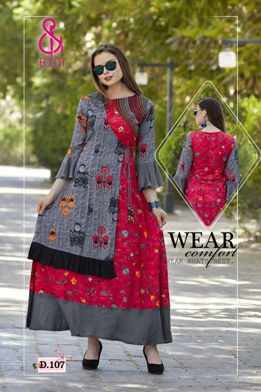 Shagun Vol-1 By Bxm 101 To 109 Series Stylish Fancy Beautiful Colorful Casual Wear & Ethnic Wear Heavy Rayon Printed Kurtis At Wholesale Price