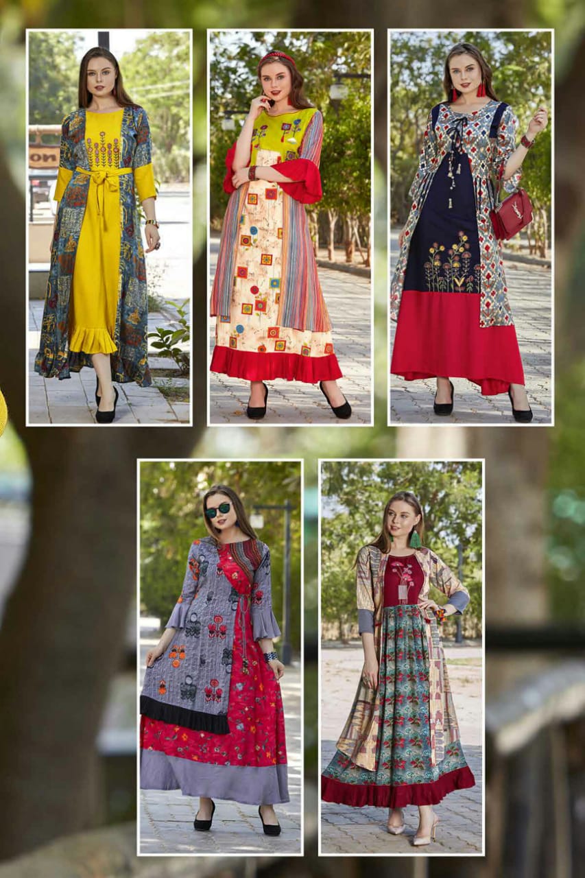 Shagun Vol-1 By Bxm 101 To 109 Series Stylish Fancy Beautiful Colorful Casual Wear & Ethnic Wear Heavy Rayon Printed Kurtis At Wholesale Price