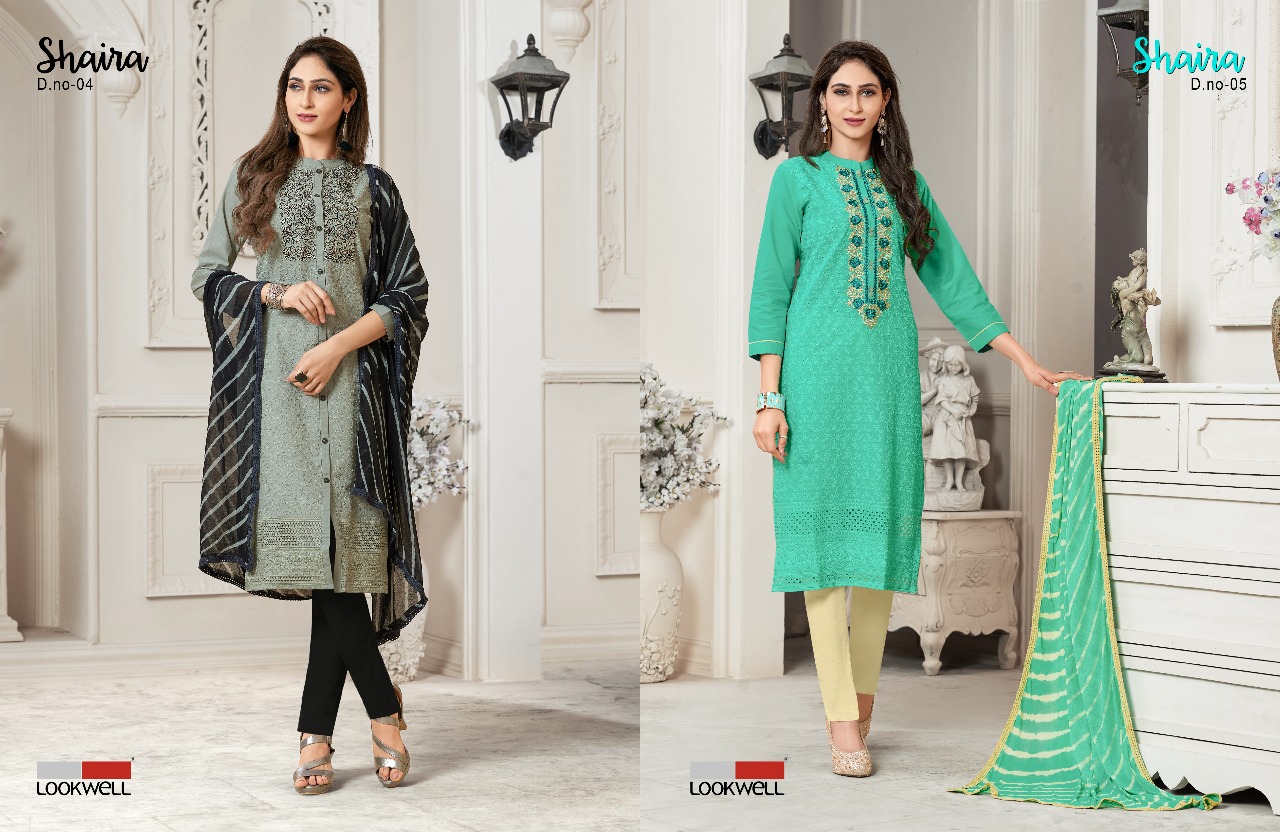 Shaira By Lookwell 01 To 06 Series Beautiful Collection Suits Stylish Fancy Colorful Casual Wear & Ethnic Wear Pure Cotton Embroidered Dresses At Wholesale Price