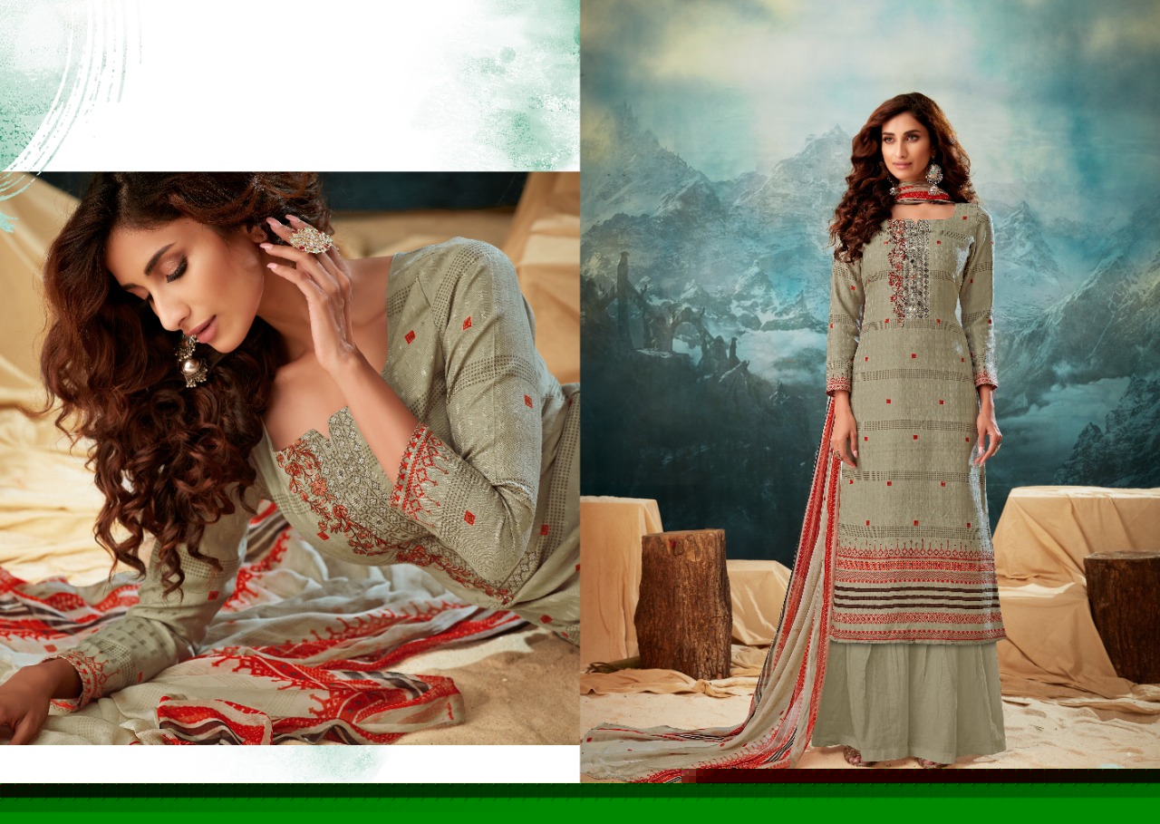 Shalimar By Sumyra 2001 To 2010 Series Beautiful Stylish Fancy Colorful Casual & Party Wear & Ethnic Wear Pure Pashmina Digital Printed With Embroidery Dresses At Wholesale Price