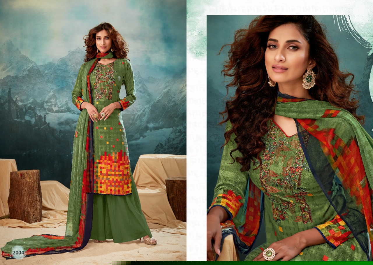 Shalimar By Sumyra 2001 To 2010 Series Beautiful Stylish Fancy Colorful Casual & Party Wear & Ethnic Wear Pure Pashmina Digital Printed With Embroidery Dresses At Wholesale Price