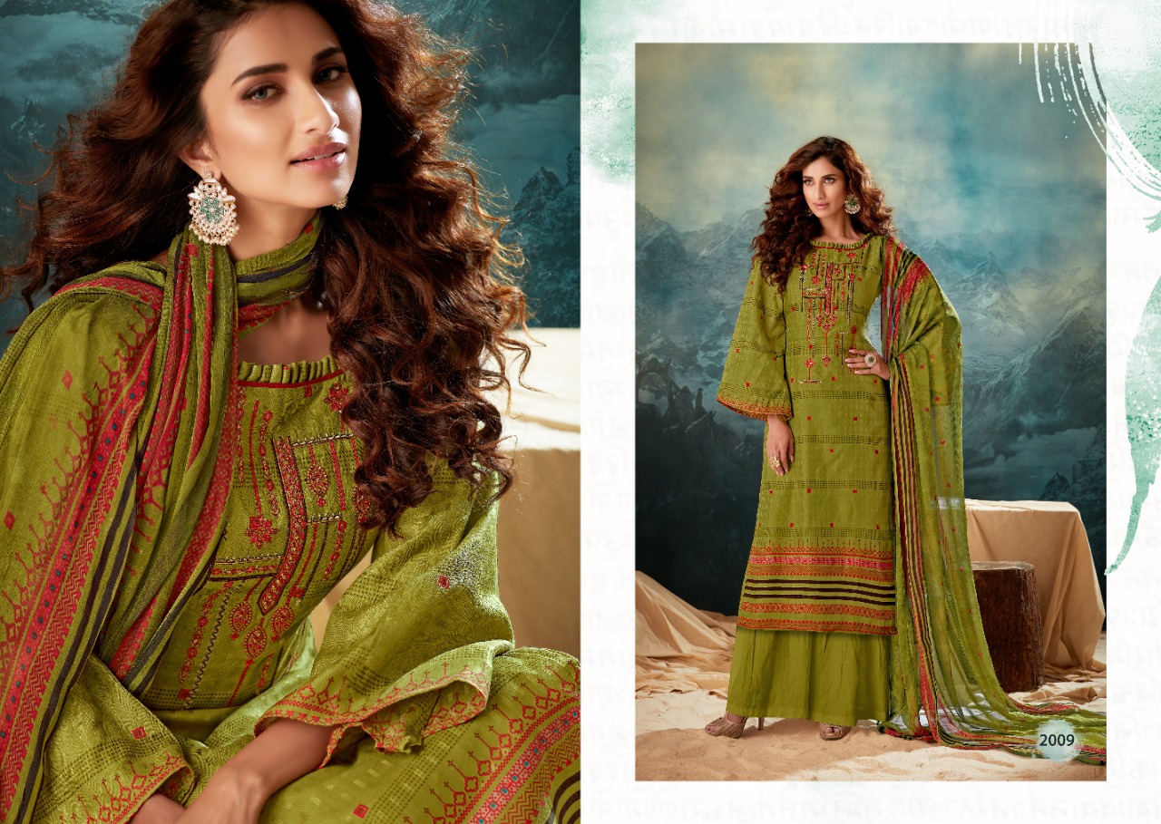Shalimar By Sumyra 2001 To 2010 Series Beautiful Stylish Fancy Colorful Casual & Party Wear & Ethnic Wear Pure Pashmina Digital Printed With Embroidery Dresses At Wholesale Price