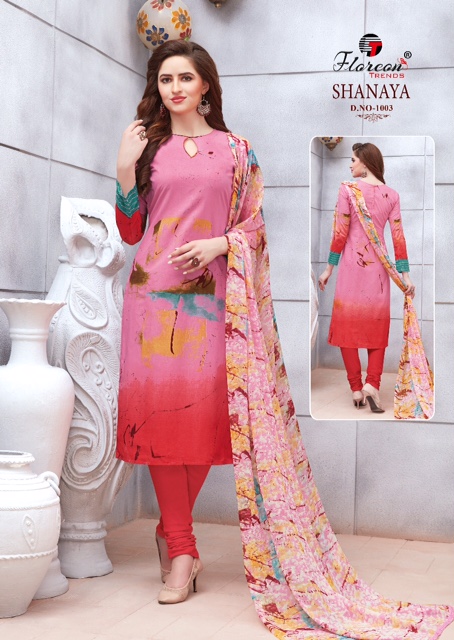 Shanaya By Floreon Trends 1001 To 1009 Series Beautiful Stylish Fancy Colorful Casual Wear & Ethnic Wear Heavy Cambric Cotton Printed Dresses At Wholesale Price