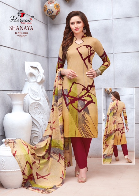 Shanaya By Floreon Trends 1001 To 1009 Series Beautiful Stylish Fancy Colorful Casual Wear & Ethnic Wear Heavy Cambric Cotton Printed Dresses At Wholesale Price