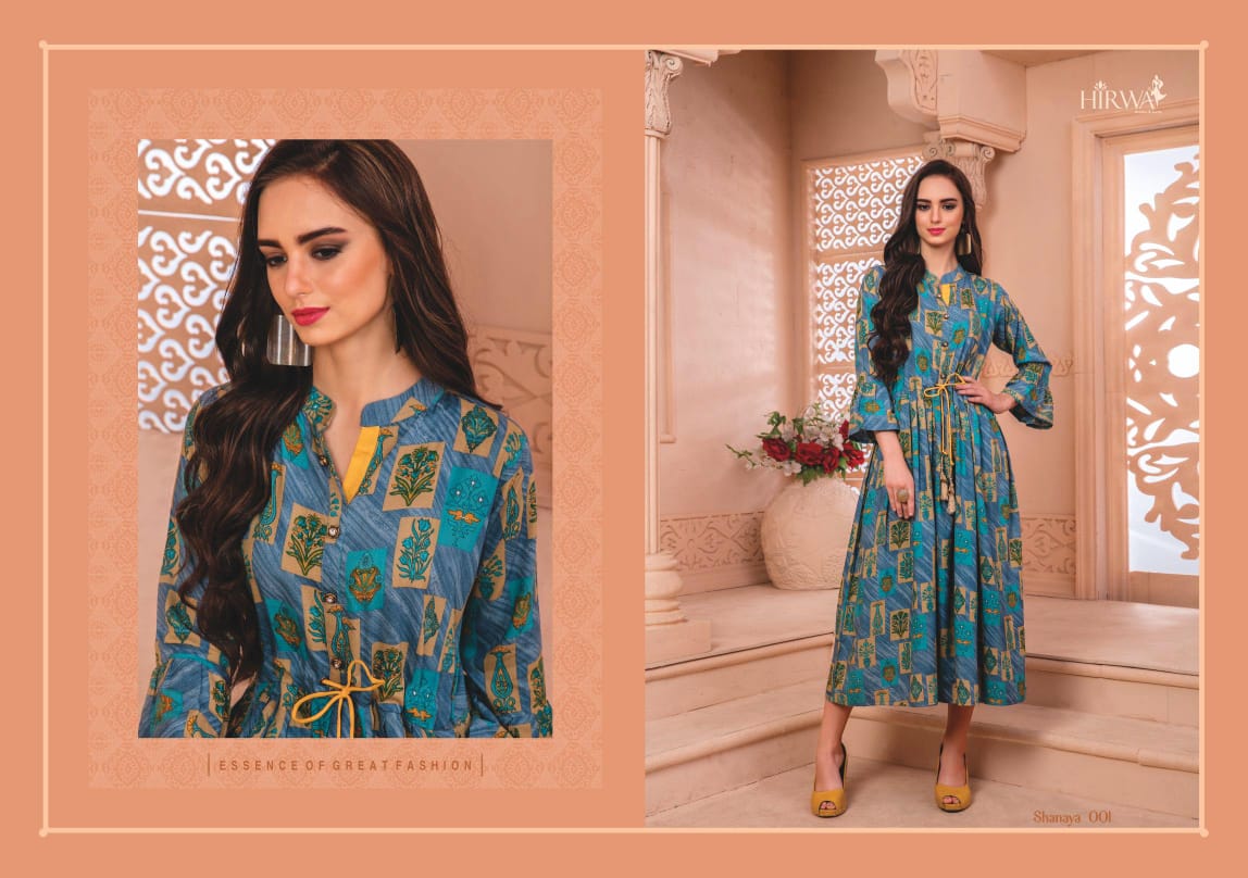 Shanaya Vol-5 By Hirwa 001 To 008 Series Indian Traditional Wear Collection Beautiful Stylish Fancy Colorful Party Wear & Occasional Wear Pure Rayon Printed Kurtis At Wholesale Price