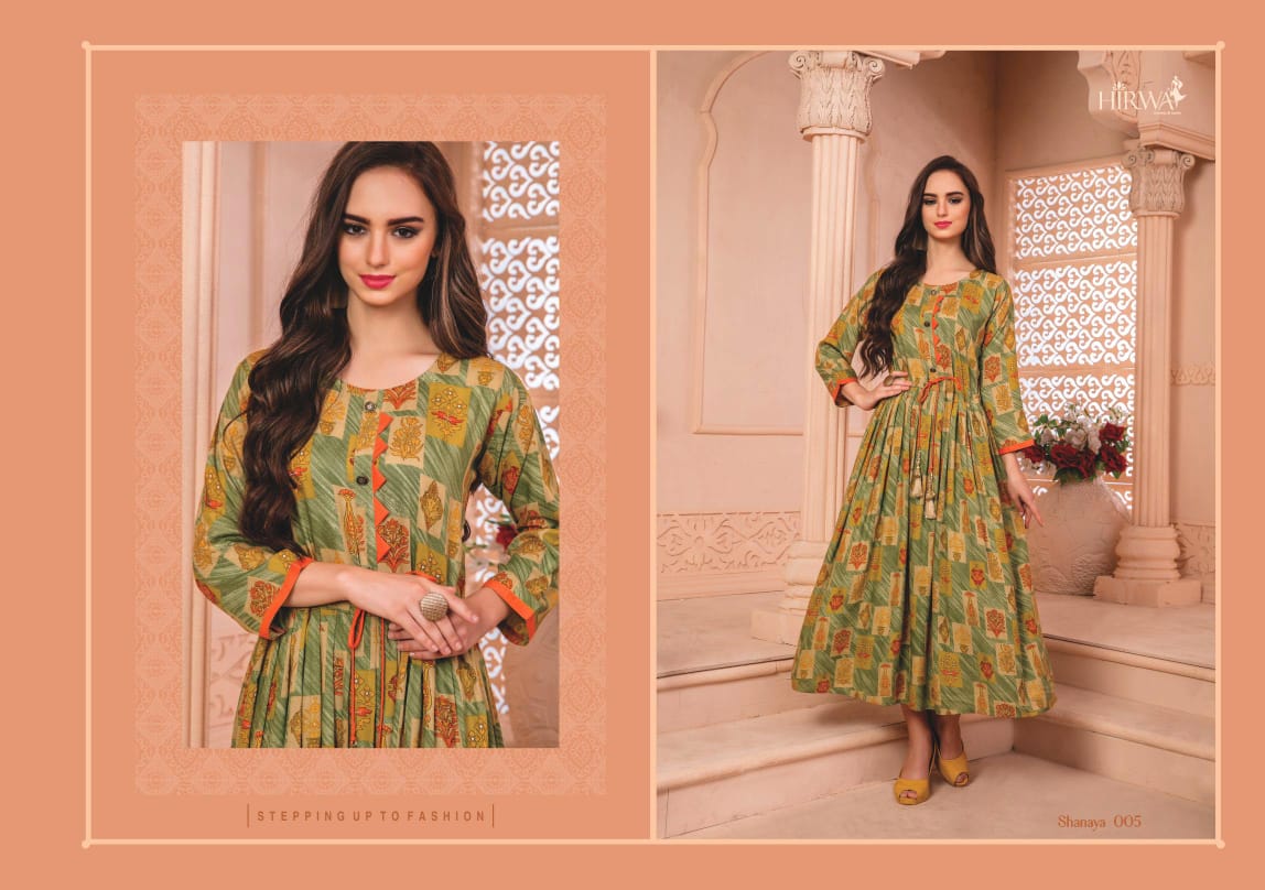 Shanaya Vol-5 By Hirwa 001 To 008 Series Indian Traditional Wear Collection Beautiful Stylish Fancy Colorful Party Wear & Occasional Wear Pure Rayon Printed Kurtis At Wholesale Price