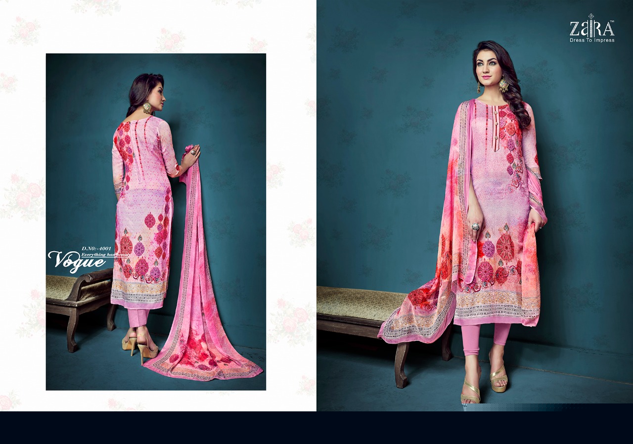 Shanaya By Zaira 4001 To 4006 Series Beautiful Suits Collection Beautiful Stylish Fancy Colorful Casual Wear & Ethnic Wear Cotton Satin Dresses At Wholesale Price