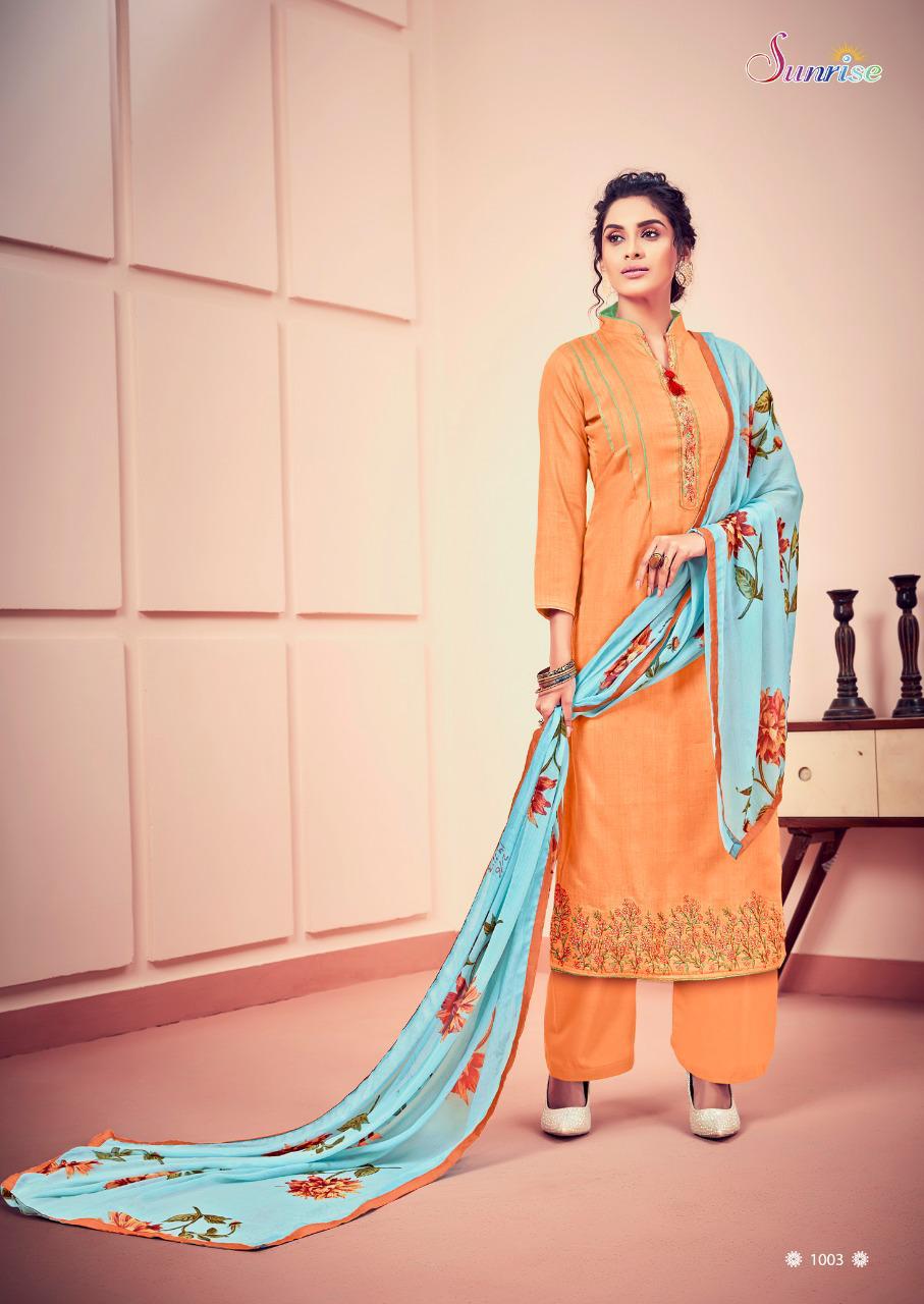 Shanvi By Sunrise Creation 1001 To 1009 Series Beautiful Pakistani Suits Stylish Fancy Colorful Party Wear & Ethnic Wear Glace Cotton With Embroidery Dresses At Wholesale Price