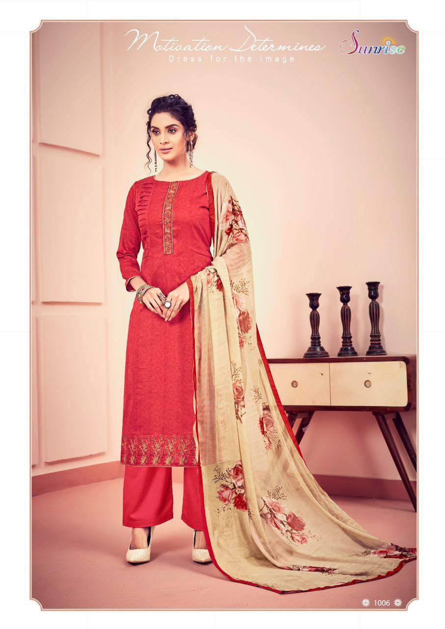 Shanvi By Sunrise Creation 1001 To 1009 Series Beautiful Pakistani Suits Stylish Fancy Colorful Party Wear & Ethnic Wear Glace Cotton With Embroidery Dresses At Wholesale Price