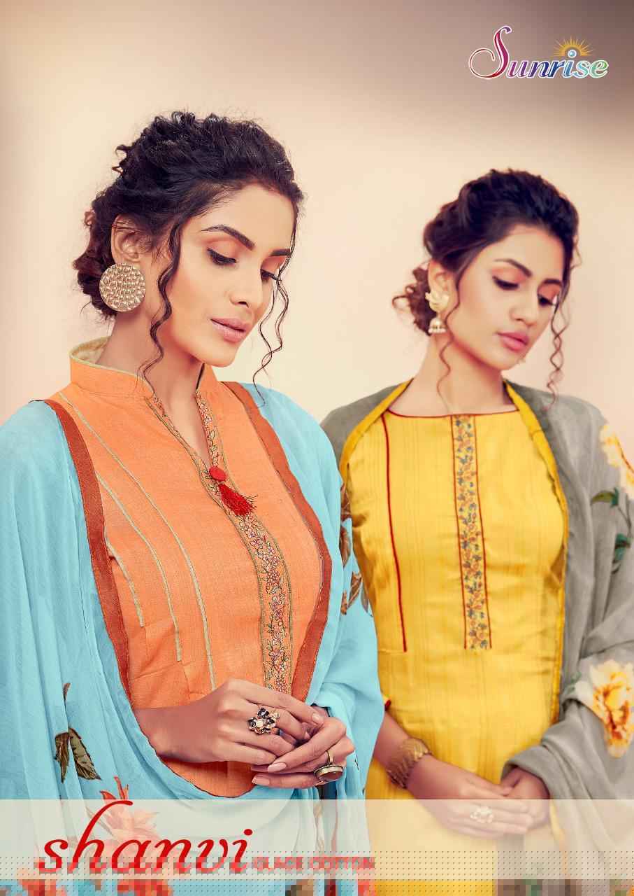 Shanvi By Sunrise Creation 1001 To 1009 Series Beautiful Pakistani Suits Stylish Fancy Colorful Party Wear & Ethnic Wear Glace Cotton With Embroidery Dresses At Wholesale Price