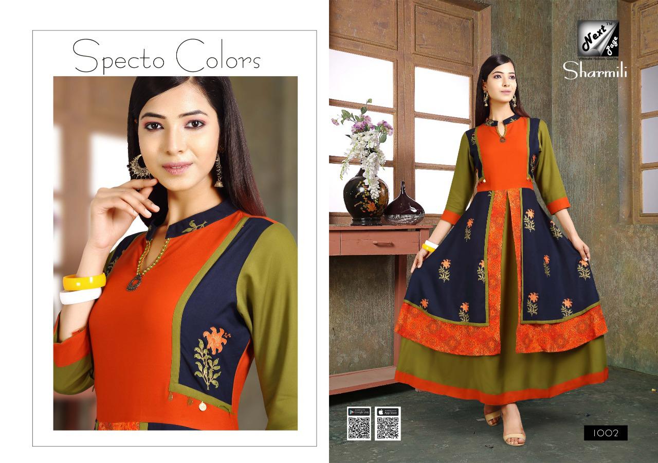 Sharmili By Next Page 1001 To 1008 Series Designer Beautiful Stylish Colorful Fancy Ready To Wear & Casual Wear & Ethnic Wear Heavy Rayon And Cotton Kurtis At Wholesale Price