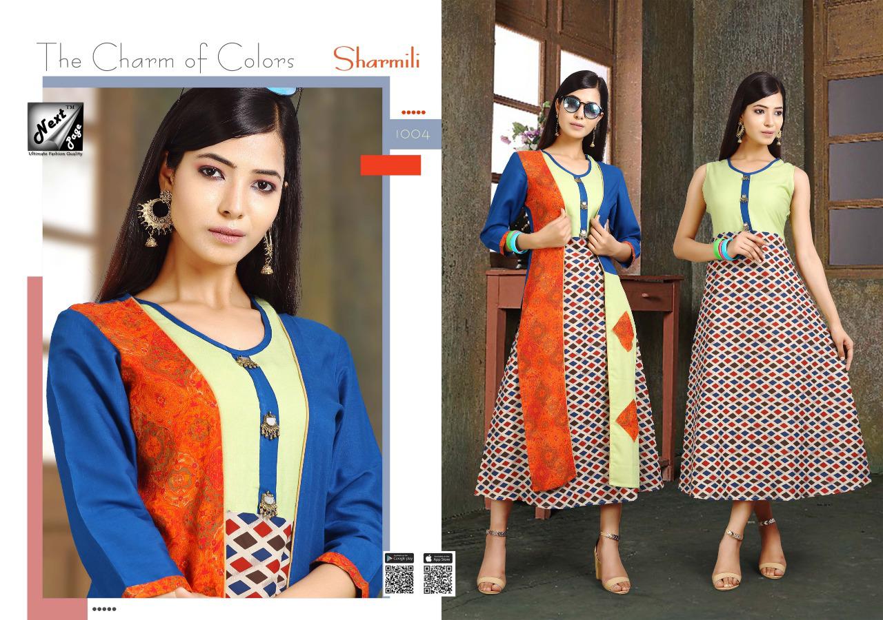 Sharmili By Next Page 1001 To 1008 Series Designer Beautiful Stylish Colorful Fancy Ready To Wear & Casual Wear & Ethnic Wear Heavy Rayon And Cotton Kurtis At Wholesale Price