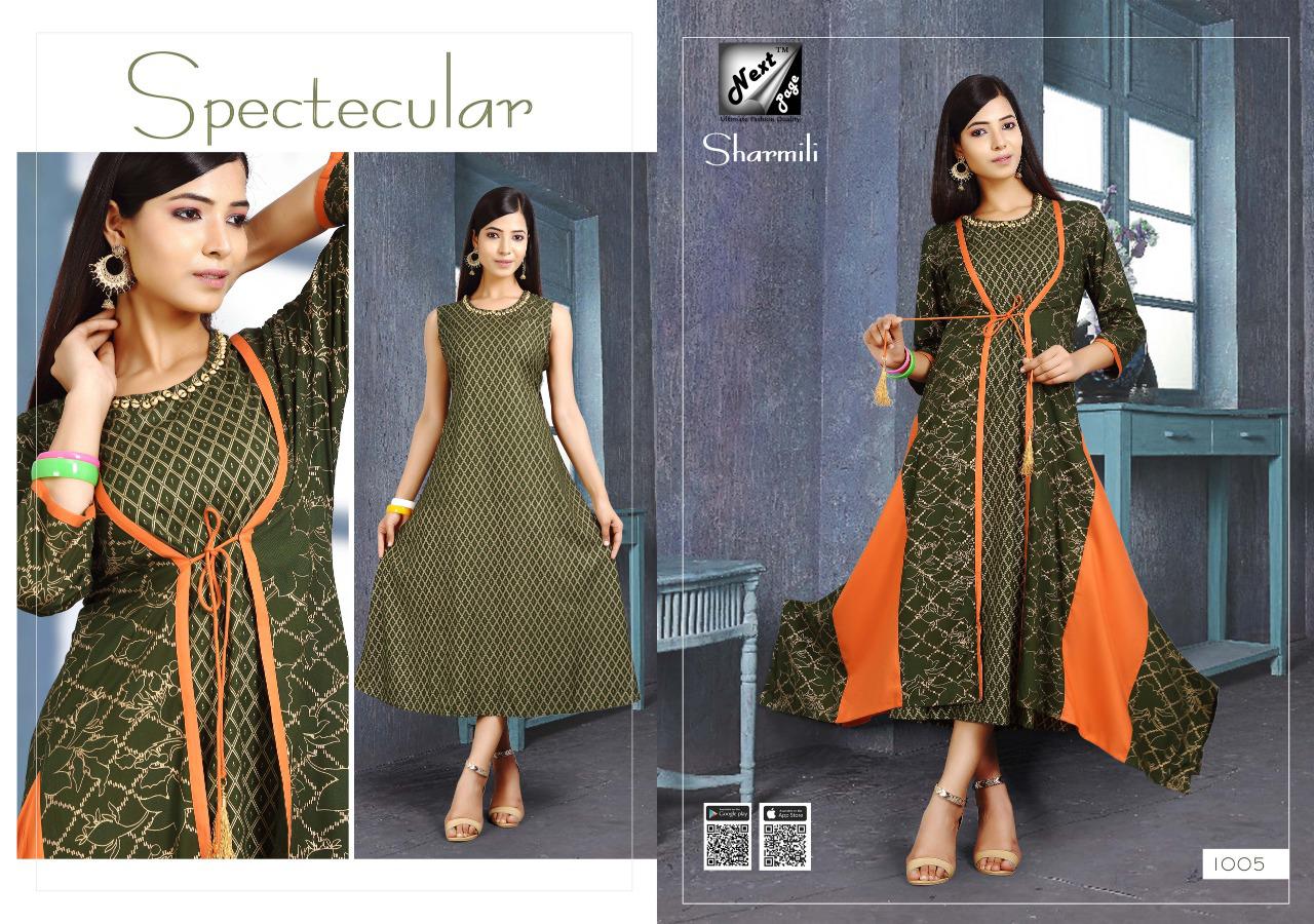 Sharmili By Next Page 1001 To 1008 Series Designer Beautiful Stylish Colorful Fancy Ready To Wear & Casual Wear & Ethnic Wear Heavy Rayon And Cotton Kurtis At Wholesale Price