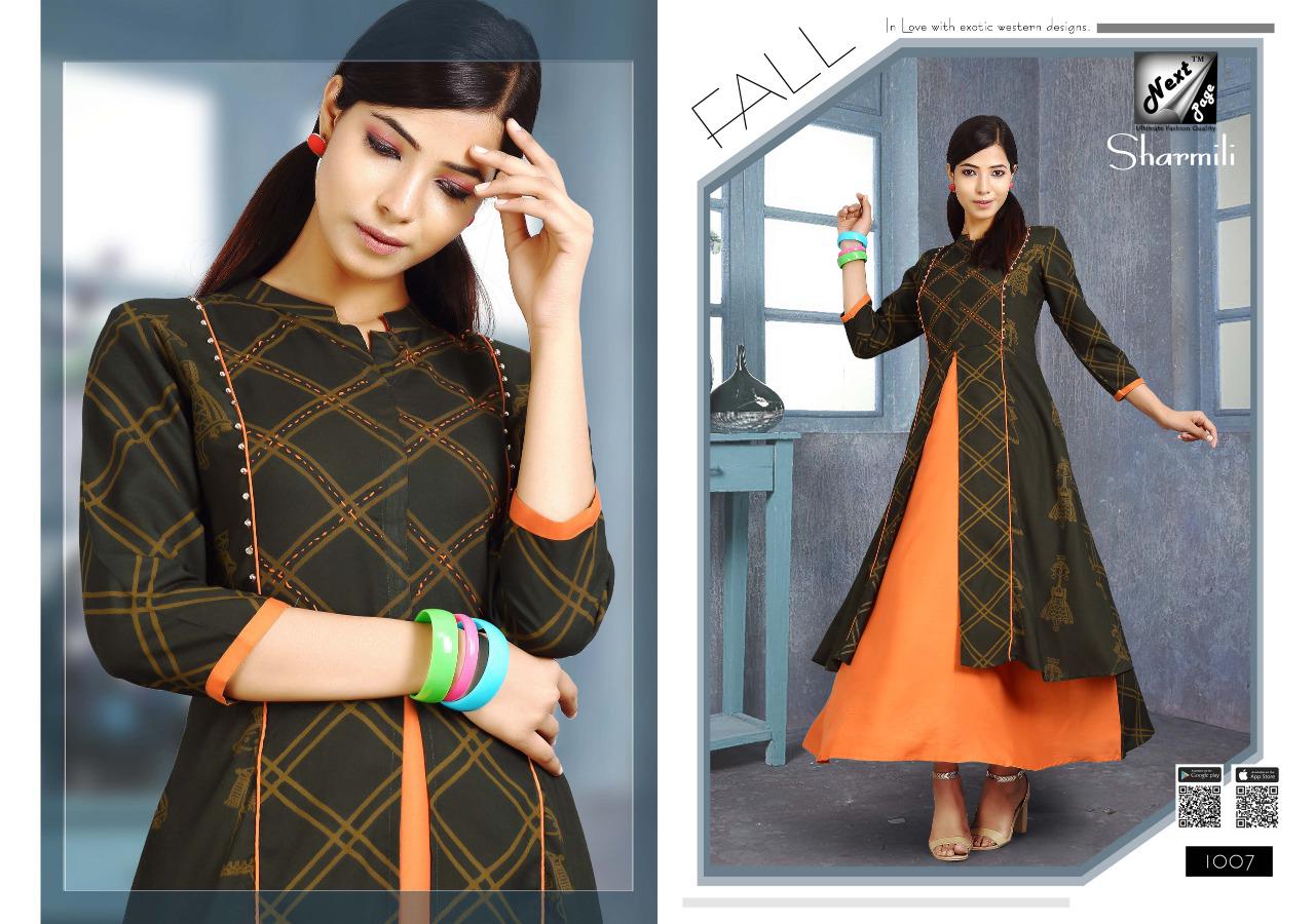Sharmili By Next Page 1001 To 1008 Series Designer Beautiful Stylish Colorful Fancy Ready To Wear & Casual Wear & Ethnic Wear Heavy Rayon And Cotton Kurtis At Wholesale Price
