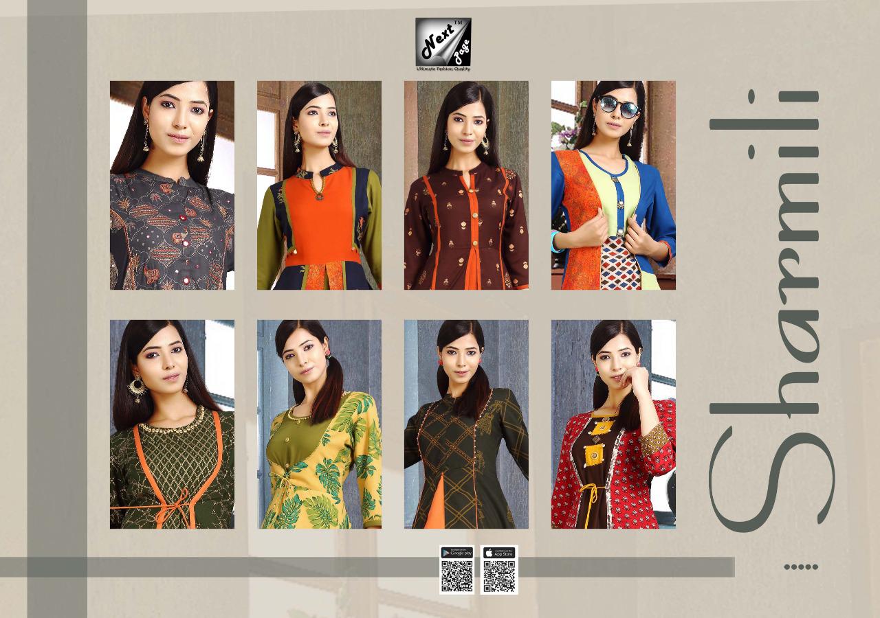 Sharmili By Next Page 1001 To 1008 Series Designer Beautiful Stylish Colorful Fancy Ready To Wear & Casual Wear & Ethnic Wear Heavy Rayon And Cotton Kurtis At Wholesale Price