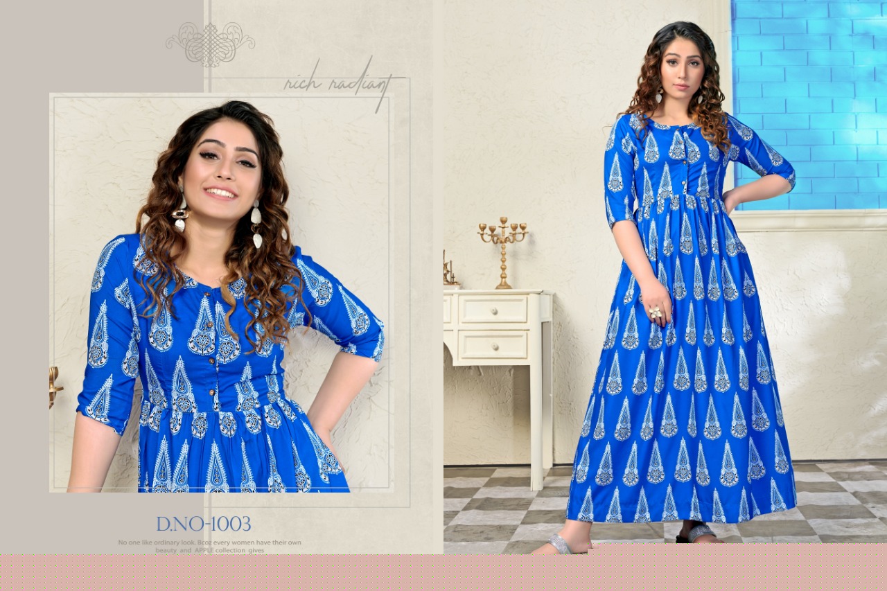 Shayka Vol-1 By Tejavee 1001 To 1006 Series Beautiful Stylish Fancy Colorful Casual Wear & Ethnic Wear & Ready To Wear Heavy Muslin Digital Printed Gowns At Wholesale Price