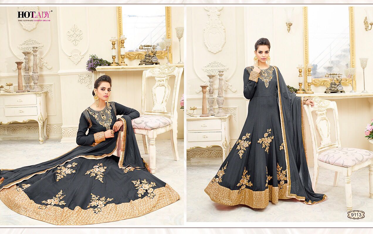 Shemaya Nx By Hot Lady Sc Designer Anarkali Collection Suits Beautiful Stylish Fancy Colorful Party Wear & Occasional Wear Chiffon/ Georgette Dresses At Wholesale Price