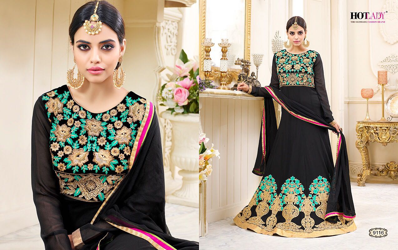 Shemaya Nx By Hot Lady Sc Designer Anarkali Collection Suits Beautiful Stylish Fancy Colorful Party Wear & Occasional Wear Chiffon/ Georgette Dresses At Wholesale Price